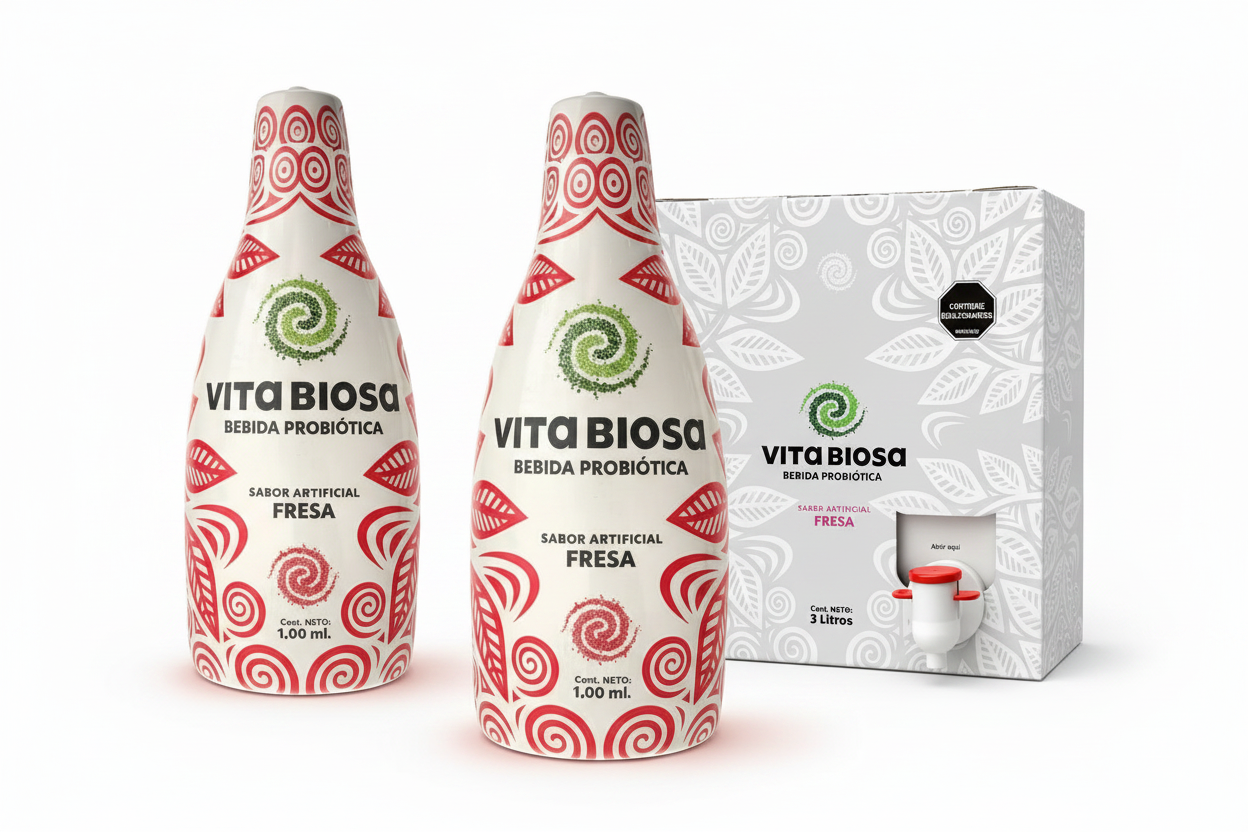 Vita Biosa Fresa | Probiótico Natural 500ml, 1L y 3L