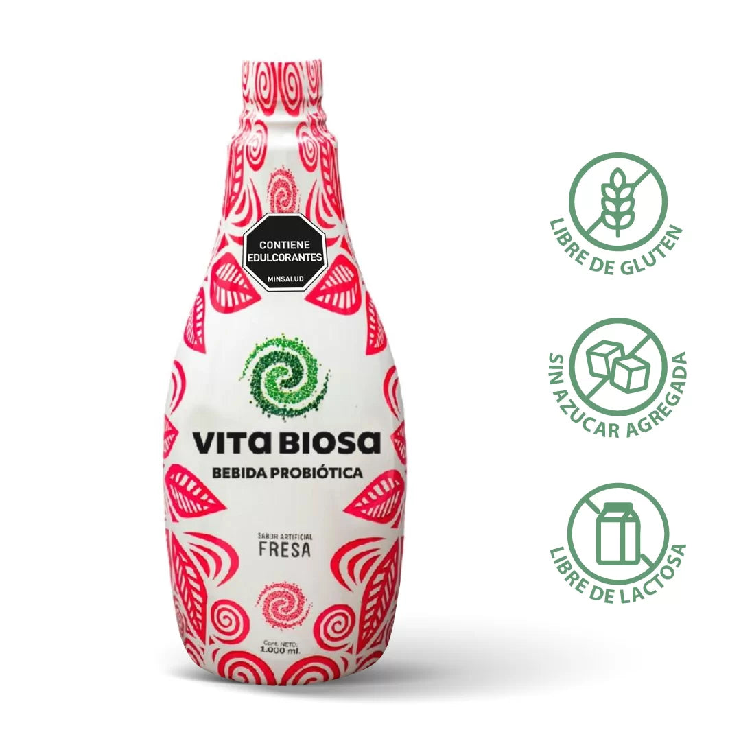 Bebida Probiótica Vita Biosa sabor Fresa 1 litro