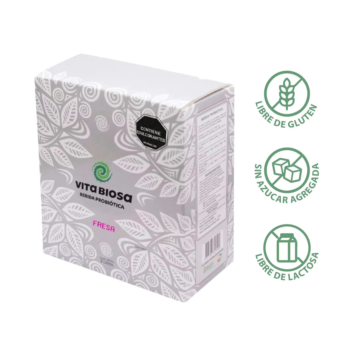 Bebida Probiótica Vita Biosa sabor Fresa 3 litros