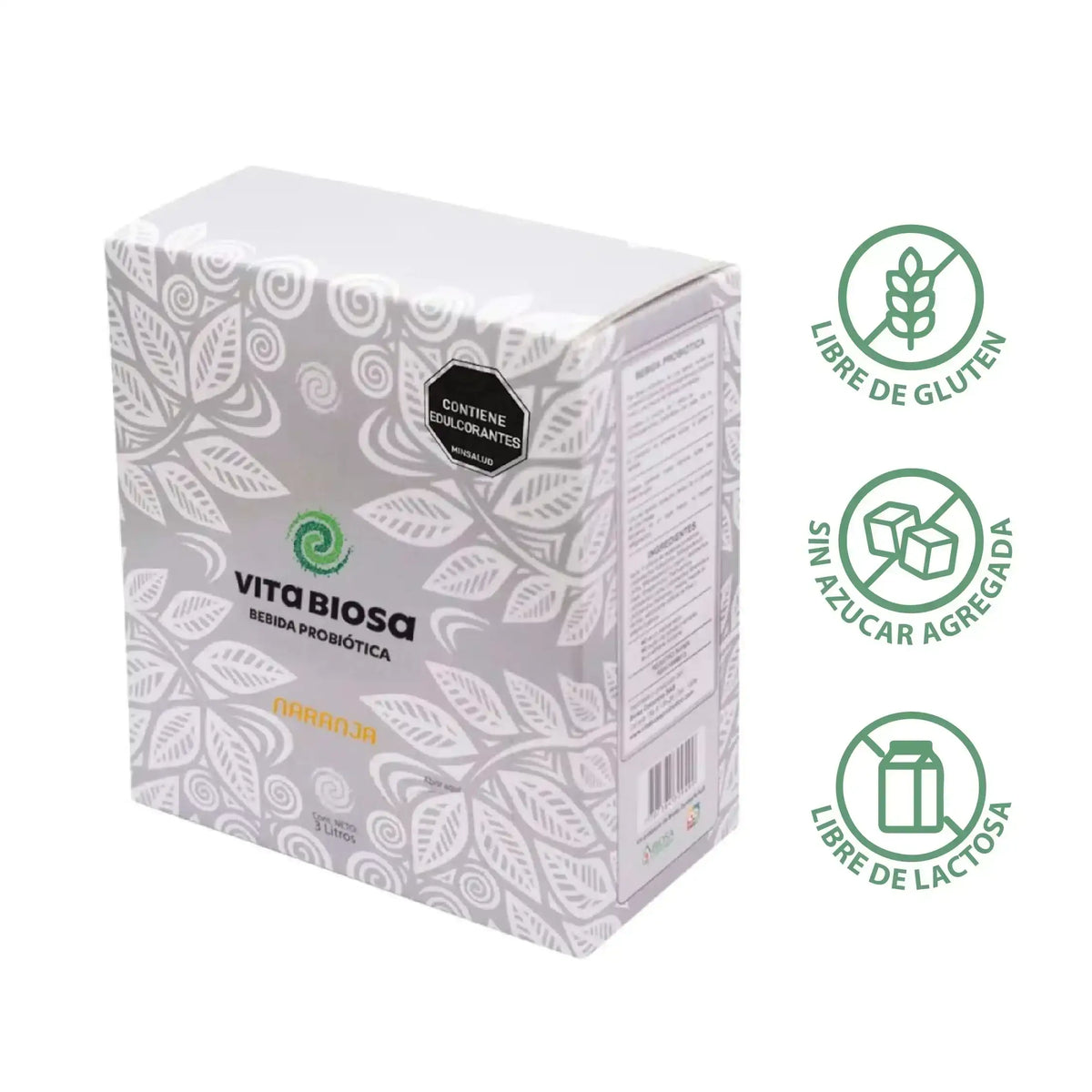 Bebida probiótica Vita Biosa Sabor Naranja– Caja bolsa dispensadora 3 litros
